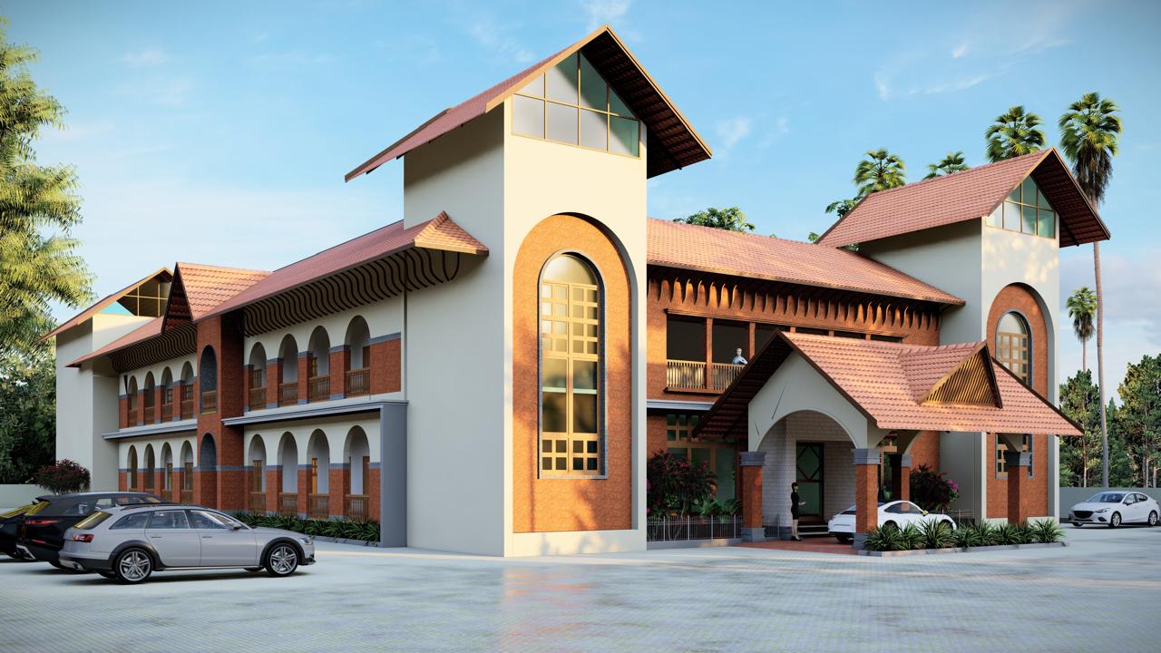 Grand Building With Contemporary Colonial Architecture